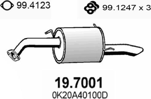 ASSO 19.7001 - Глушитель выхлопных газов, конечный autosila-amz.com