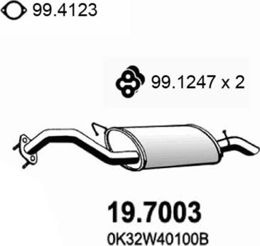 ASSO 19.7003 - Глушитель выхлопных газов, конечный autosila-amz.com