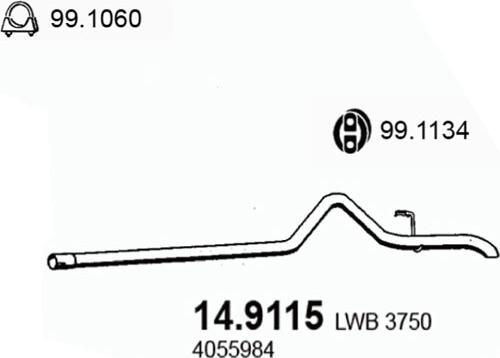 ASSO 14.9115 - Труба выхлопного газа autosila-amz.com