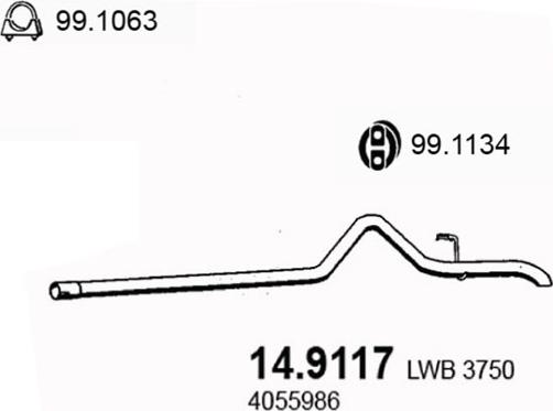 ASSO 14.9117 - Труба выхлопного газа autosila-amz.com