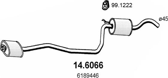 ASSO 14.6066 - Средний глушитель выхлопных газов autosila-amz.com