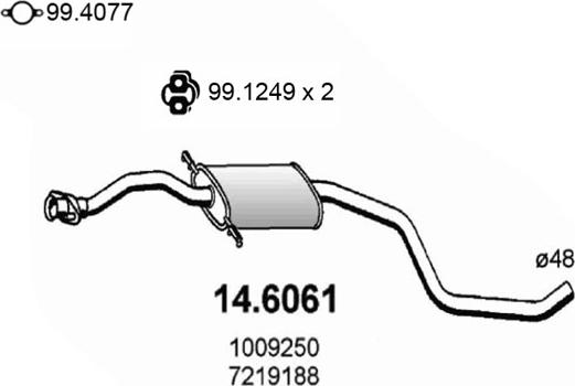 ASSO 14.6061 - Средний глушитель выхлопных газов autosila-amz.com