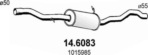 ASSO 14.6083 - Средний глушитель выхлопных газов autosila-amz.com