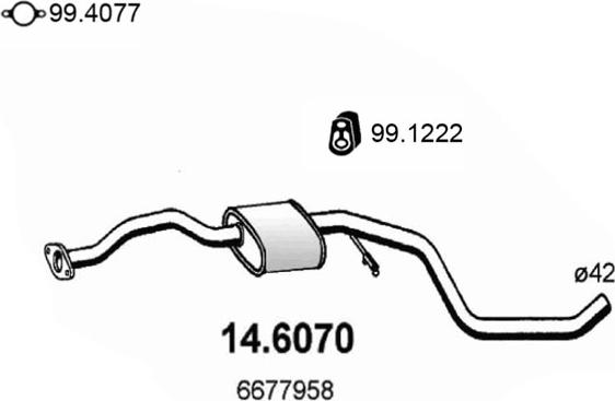 ASSO 14.6070 - Средний глушитель выхлопных газов autosila-amz.com