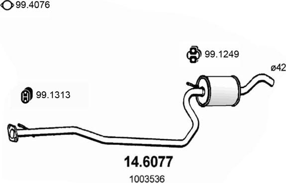 ASSO 14.6077 - Средний глушитель выхлопных газов autosila-amz.com