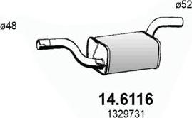 ASSO 14.6116 - Средний глушитель выхлопных газов autosila-amz.com