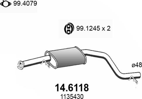 ASSO 14.6118 - Средний глушитель выхлопных газов autosila-amz.com