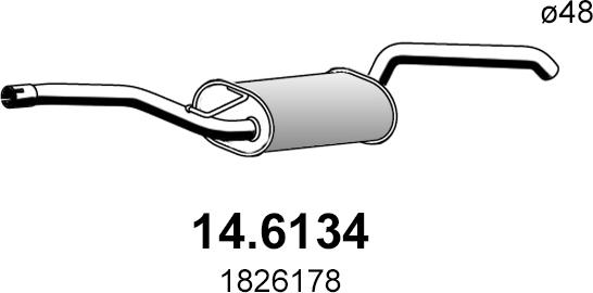 ASSO 14.6134 - Средний глушитель выхлопных газов autosila-amz.com