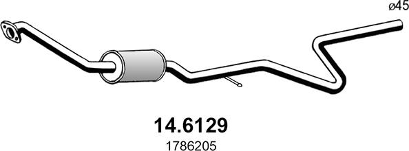ASSO 14.6129 - Средний глушитель выхлопных газов autosila-amz.com