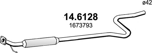 ASSO 14.6128 - Средний глушитель выхлопных газов autosila-amz.com