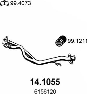 ASSO 14.1055 - Передняя труба глушителя Ford Scorpio 1.8-2.0 85 autosila-amz.com