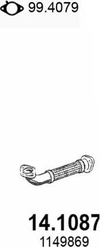ASSO 14.1087 - Труба глушителя передняя FORD MOMDEO III 2.0 TD 10/01 autosila-amz.com