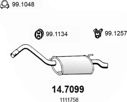 ASSO 14.7099 - Глушитель выхлопных газов, конечный autosila-amz.com