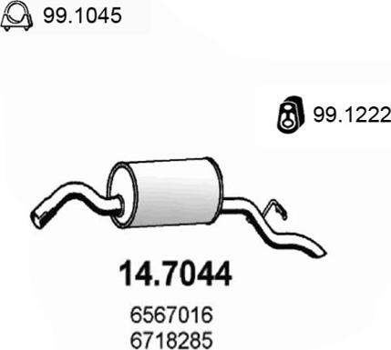 ASSO 14.7044 - Глушитель выхлопных газов, конечный autosila-amz.com