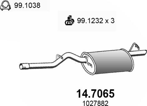 ASSO 14.7065 - Глушитель выхлопных газов, конечный autosila-amz.com