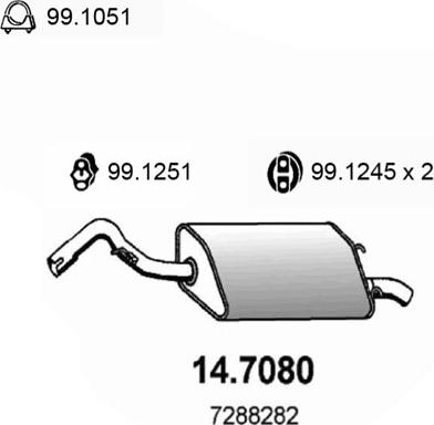 ASSO 14.7080 - Глушитель выхлопных газов, конечный autosila-amz.com