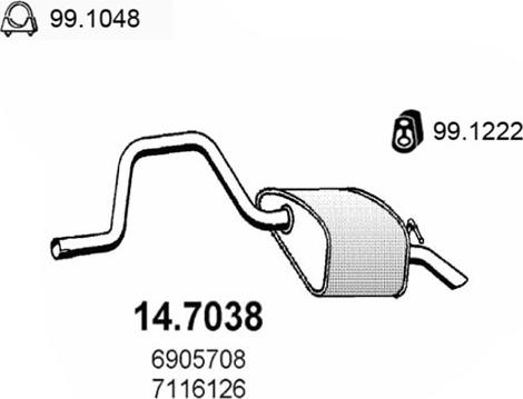 ASSO 14.7038 - Глушитель выхлопных газов, конечный autosila-amz.com