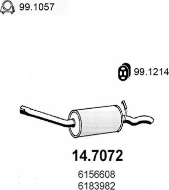 ASSO 14.7072 - Глушитель выхлопных газов, конечный autosila-amz.com