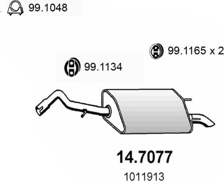 ASSO 14.7077 - Глушитель выхлопных газов, конечный autosila-amz.com