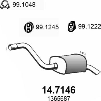 ASSO 14.7146 - Глушитель выхлопных газов, конечный autosila-amz.com