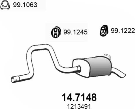 ASSO 14.7148 - Глушитель выхлопных газов, конечный autosila-amz.com