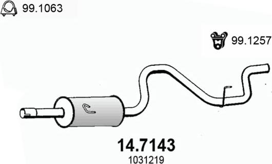 ASSO 14.7143 - Глушитель выхлопных газов, конечный autosila-amz.com