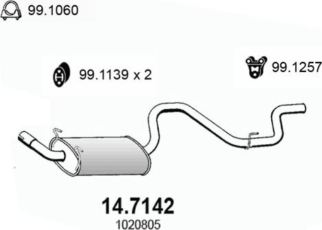 ASSO 14.7142 - Глушитель выхлопных газов, конечный autosila-amz.com