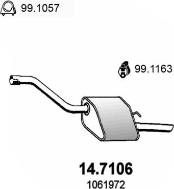 ASSO 14.7106 - Глушитель выхлопных газов, конечный autosila-amz.com