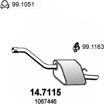 ASSO 14.7115 - Глушитель выхлопных газов, конечный autosila-amz.com
