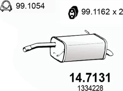 ASSO 14.7131 - Глушитель выхлопных газов, конечный autosila-amz.com