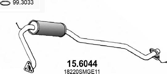 ASSO 15.6044 - Средний глушитель выхлопных газов autosila-amz.com