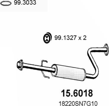 ASSO 15.6018 - Средний глушитель выхлопных газов autosila-amz.com
