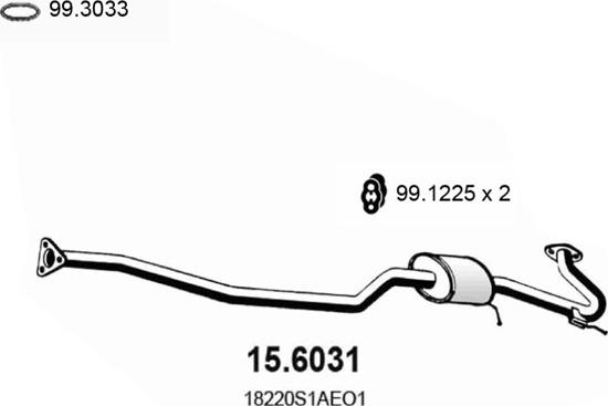 ASSO 15.6031 - Средний глушитель выхлопных газов autosila-amz.com