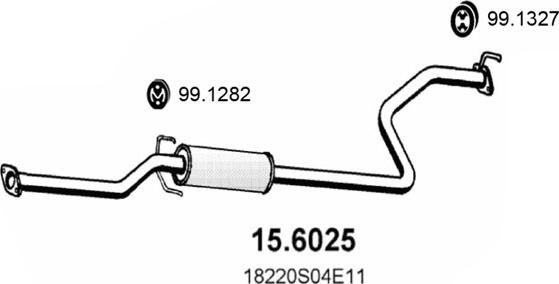 ASSO 15.6025 - Средний глушитель выхлопных газов autosila-amz.com