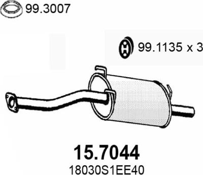 ASSO 15.7044 - Глушитель выхлопных газов, конечный autosila-amz.com