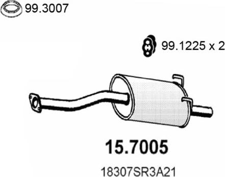 ASSO 15.7005 - Глушитель выхлопных газов, конечный autosila-amz.com
