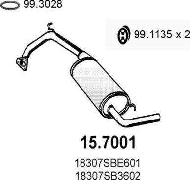 ASSO 15.7001 - Задняя часть глушителя Honda Civic 1.2-1.3-1.5 12/83 autosila-amz.com