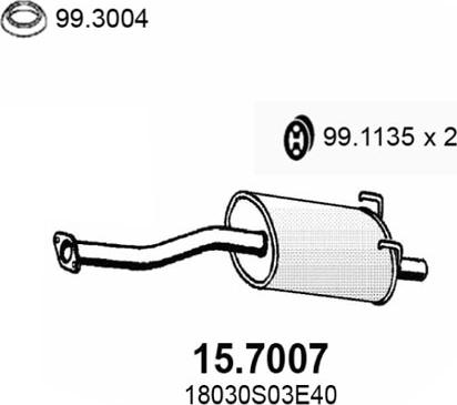 ASSO 15.7007 - Глушитель выхлопных газов, конечный autosila-amz.com