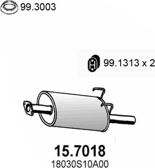 ASSO 15.7018 - Глушитель выхлопных газов, конечный autosila-amz.com