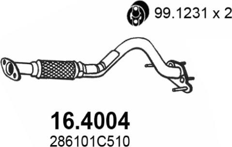 ASSO 16.4004 - Труба выхлопного газа autosila-amz.com