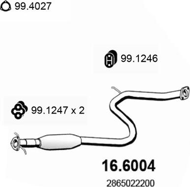 ASSO 16.6004 - Средний глушитель выхлопных газов autosila-amz.com