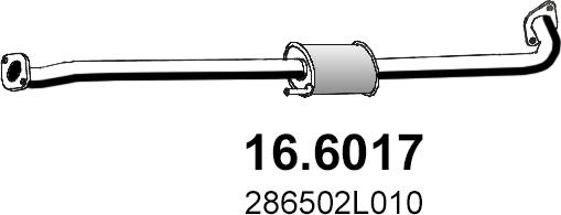 ASSO 16.6017 - Средний глушитель выхлопных газов autosila-amz.com