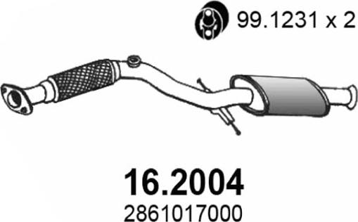 ASSO 16.2004 - Предглушитель выхлопных газов autosila-amz.com