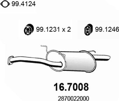 ASSO 16.7008 - Глушитель выхлопных газов, конечный autosila-amz.com