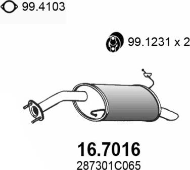 ASSO 16.7016 - Глушитель выхлопных газов, конечный autosila-amz.com