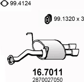 ASSO 16.7011 - Глушитель выхлопных газов, конечный autosila-amz.com