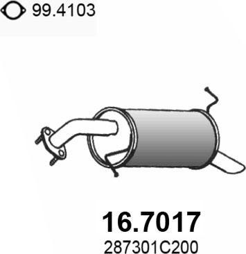 ASSO 16.7017 - Глушитель выхлопных газов, конечный autosila-amz.com