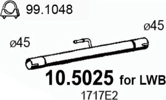 ASSO 10.5025 - Труба выхлопного газа autosila-amz.com