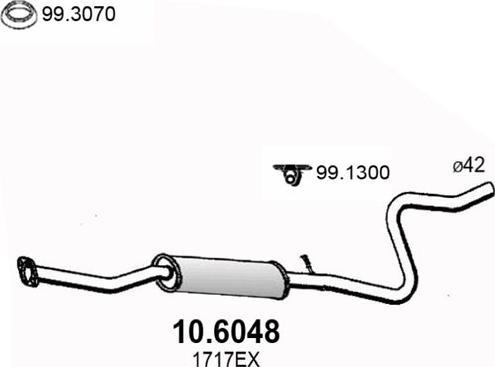 ASSO 10.6048 - Средний глушитель выхлопных газов autosila-amz.com