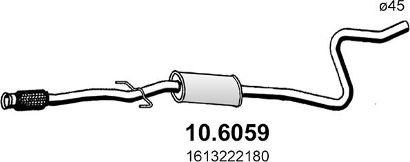 ASSO 10.6059 - Средний глушитель выхлопных газов autosila-amz.com
